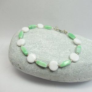 Vintage bead and sterling silver bracelet